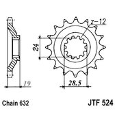 Reťazové koliečko JT JTF 524-15 15T, 632